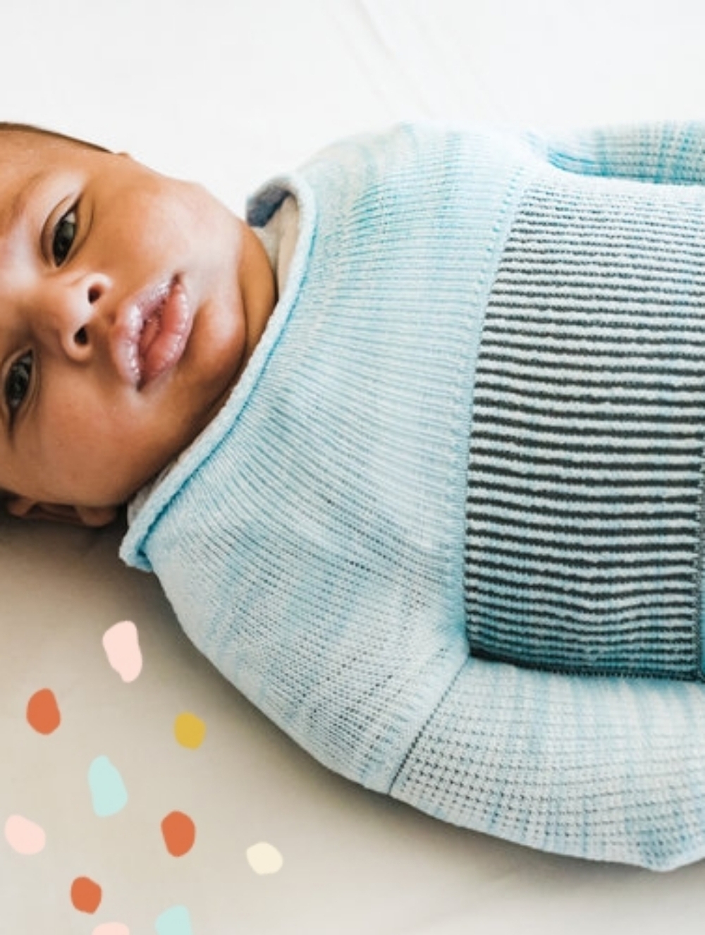 Blue Knit Baby Swaddle